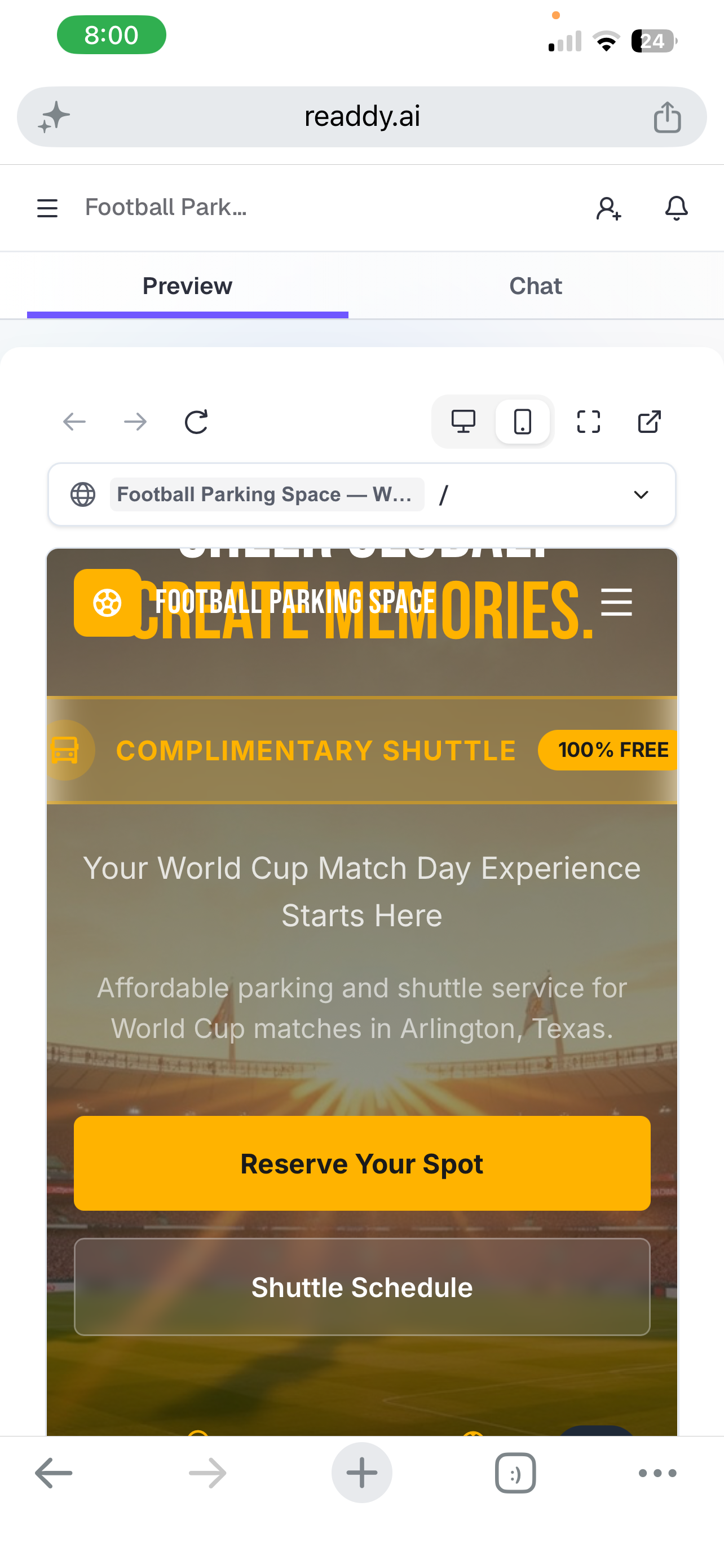 World Cup shuttle flyer